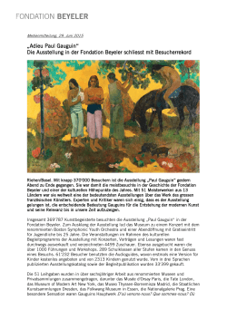 „Adieu Paul Gauguin“ Die Ausstellung in der Fondation Beyeler