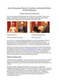 Verabschiedung des Schulleiters Wilfried Br&ouml;nstrup