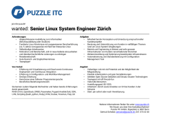 wanted: Senior Linux System Engineer Zürich