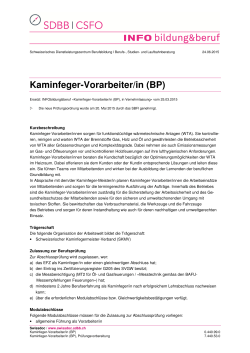Kaminfeger-Vorarbeiter/in (BP)