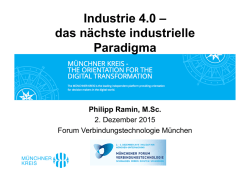 Industrie 4.0 - M&uuml;nchener Forum Verbindungstechnologie