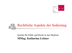 Rechtliche Aspekte der Sedierung