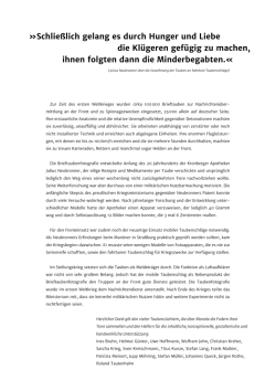 Schließlich gelang es durch Hunger und Liebe die Klügeren gefügig