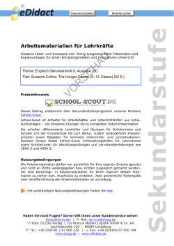 Arbeitsmaterialien Sekundarstufe - Suzanne Collins: The Hunger