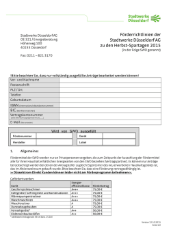 Herbst-Spartage 2015 - Stadtwerke D&uuml;sseldorf