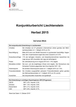 Konjunkturbericht Liechtenstein Herbst 2015