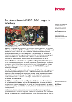 Roboterwettbewerb FIRST LEGO League in Würzburg