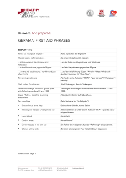 German First Aid Phrases - Healthy And Safe Away From Home