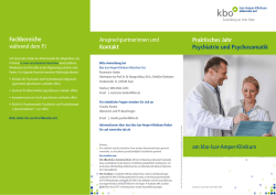 Infoflyer PJ in der Psychiatrie, Psychosomatik, Gerontopsychiatrie