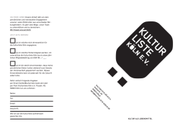 Helfen-Flyer - Kulturliste K&ouml;ln