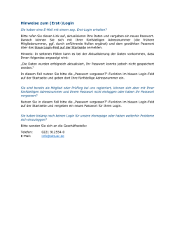 Hinweise zum (Erst