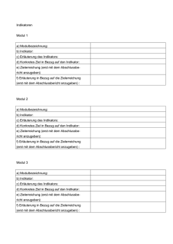 Indikatoren Modul 1 a) Modulbezeichnung: b) Indikator: c