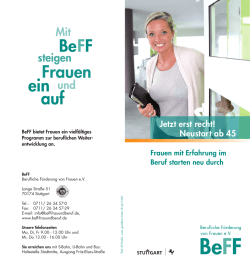 Jetzt erst recht! Neustart ab 45 - Berufliche F&ouml;rderung von Frauen eV