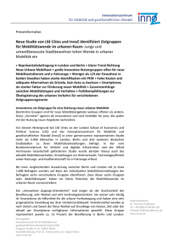 Neue Studie von LSE Cities und InnoZ Identifiziert Zielgruppen f&uuml;r