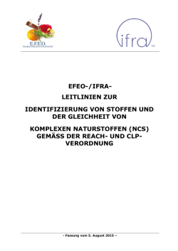 EFEO-/IFRA- LEITLINIEN ZUR IDENTIFIZIERUNG VON STOFFEN
