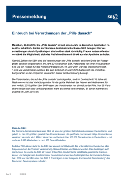 Einbruch bei Verordnungen der &bdquo;Pille danach&ldquo;