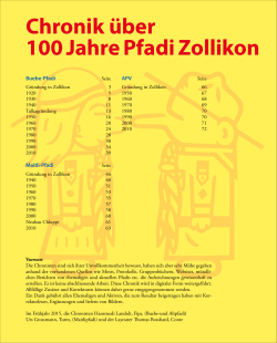 Chronik über 100 Jahre Pfadi Zollikon