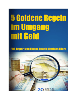 Die 5 Goldenen Regeln im Umgang mit Geld