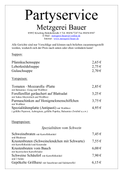 Partyservicepreisliste