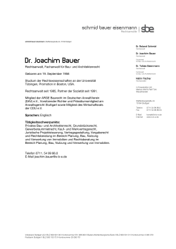Dr. Joachim Bauer - schmid bauer eisenmann