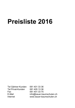 Preisliste 2016 - Bauer Baumschulen AG