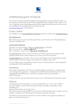 Information &uuml;ber Anlieferbedingungen