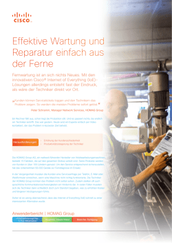 Effektive Wartung und Reparatur einfach aus der Ferne