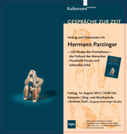Gespräche zur Zeit Kulturamt Kempten Hermann Parzinger