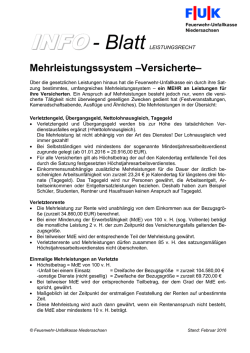 Mehrleistungssystem &ndash;Versicherte - Feuerwehr