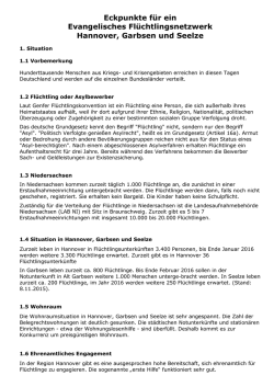 Eckpunkte für ein Evangelisches Flüchtlingsnetzwerk Hannover