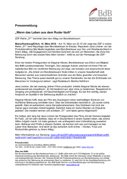 Pressemeldung „Wenn das Leben aus dem Ruder läuft“