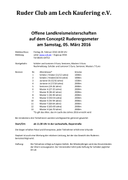 Ausschreibung - Ruder Club am Lech Kaufering (RCLK)