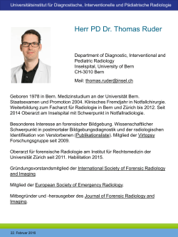 Herr PD Dr. Thomas Ruder - Radiologie