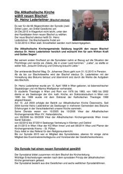 Dr. Heinz Lederleitner (Bischof electus)