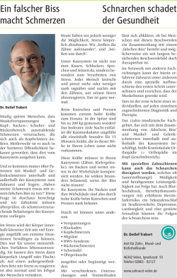 Ein falscher Biss Schnarchen schadet macht - zahnarzt