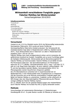 2015 Fungizide Winterzwiebel - Landwirtschaftliche Bildung in NÖ