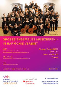 GROSSE ENSEMBLES MUSIZIEREN