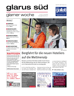 Glarner Woche, Glarus Süd, 10.6.2015