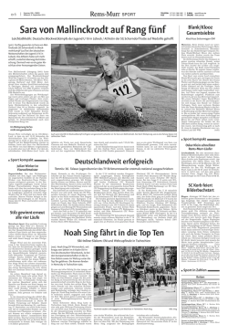 Sara von Mallinckrodt auf Rang fünf
