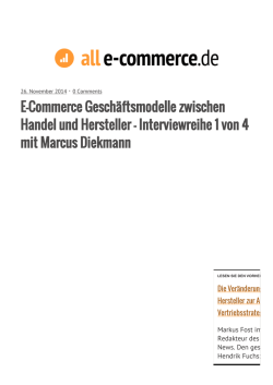E-Commerce Gesch&auml;ftsmodelle zwischen Handel