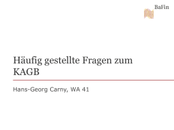 H&auml;ufig gestellte Fragen zum KAGB