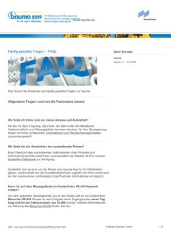 H&auml;ufig gestellte Fragen &ndash; FAQs