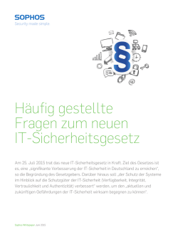 H&auml;ufig gestellte Fragen zum neuen IT-Sicherheitsgesetz