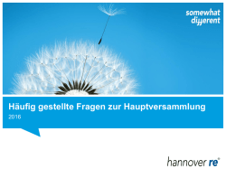 H&auml;ufig gestellte Fragen zur Hauptversammlung