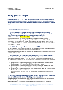 H&auml;ufig gestellte Fragen zu den PDF
