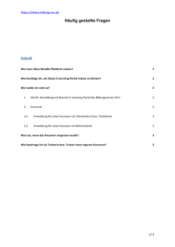 H&auml;ufig gestellte Fragen Inhalt - E-Learning-Portal