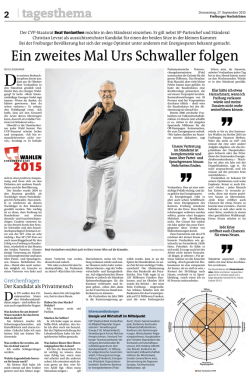 Ein zweites Mal Urs Schwaller folgen