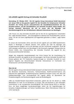 LGI schließt Logistik-Vertrag mit Schneider Druckluft