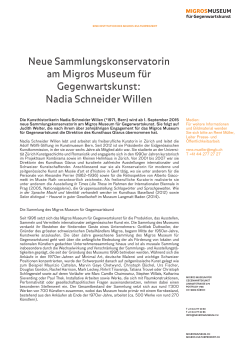 Nadia Schneider Willen - Migros Museum für Gegenwartskunst