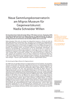 Nadia Schneider Willen - Migros Museum für Gegenwartskunst